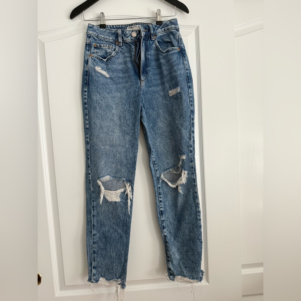 Garage Distressed Blue Boyfriend Jeans